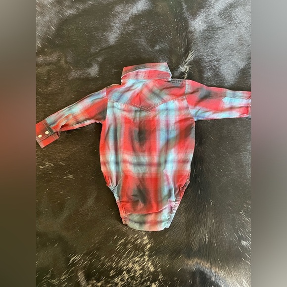 Rafter C Pearl Snap Long‎ Sleeve Western Snap Crotch Shirt Infant Size 12 Months - Picture 2 of 5